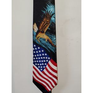 Steven Harris Man Made Men's Tie American Eagle and Flag Patriotic